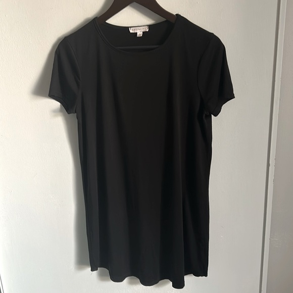 Socialite Women’s Black Short Sleeve Jersey Mini Dress Pool Beach Resort Coverup - Picture 5 of 9